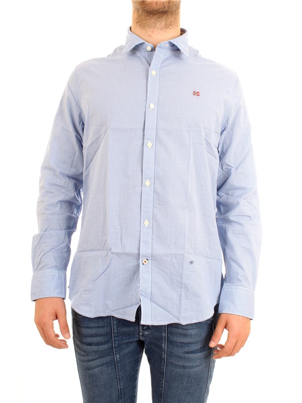 NAPAPIJRI N0YHEL Light blue Clothing Man Shirt NAPAPIJRI N0YHEL Light blue Clothing Man Shirt