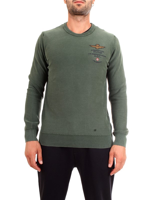 AERONAUTICA MILITARE 192MA1158L282 Green Clothing Man Pullover AERONAUTICA MILITARE 192MA1158L282 Green Clothing Man Pullover