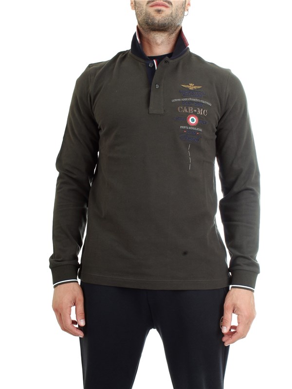 AERONAUTICA MILITARE 192PO1257P116 Green Clothing Man Polo shirt AERONAUTICA MILITARE 192PO1257P116 Green Clothing Man Polo shirt
