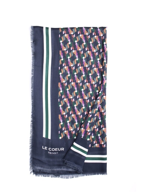 LE COEUR TWINSET 192ST4798 Blue Accessories Woman Scarf LE COEUR TWINSET 192ST4798 Blue Accessories Woman Scarf