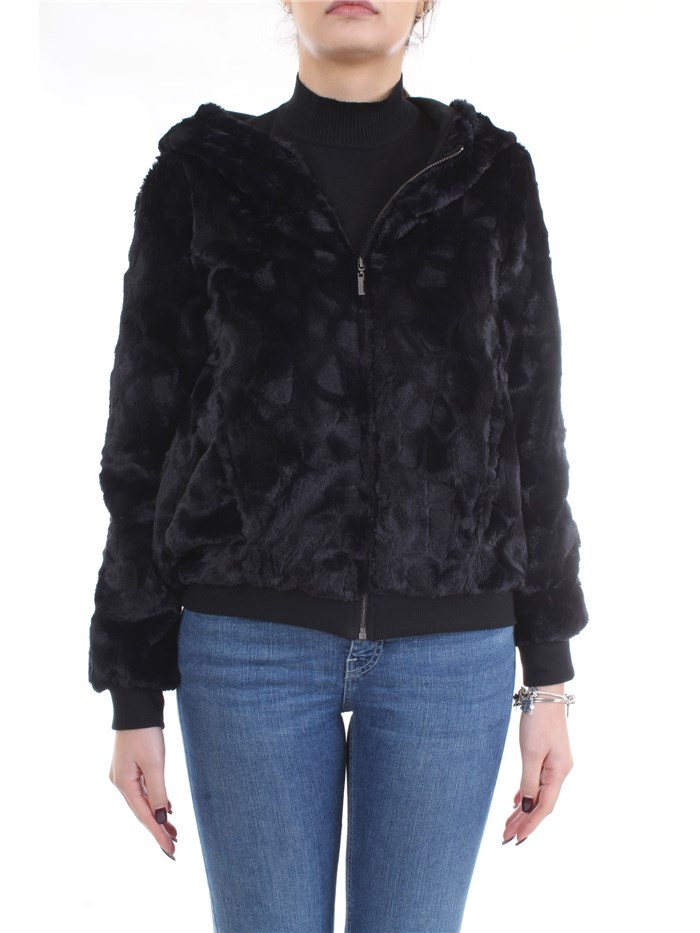 FREDDY F8WALJ1 Black Clothing Woman Jacket FREDDY F8WALJ1 Black Clothing Woman Jacket