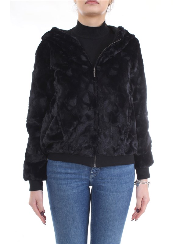 FREDDY F8WALJ1 Black Clothing Woman Jacket FREDDY F8WALJ1 Black Clothing Woman Jacket