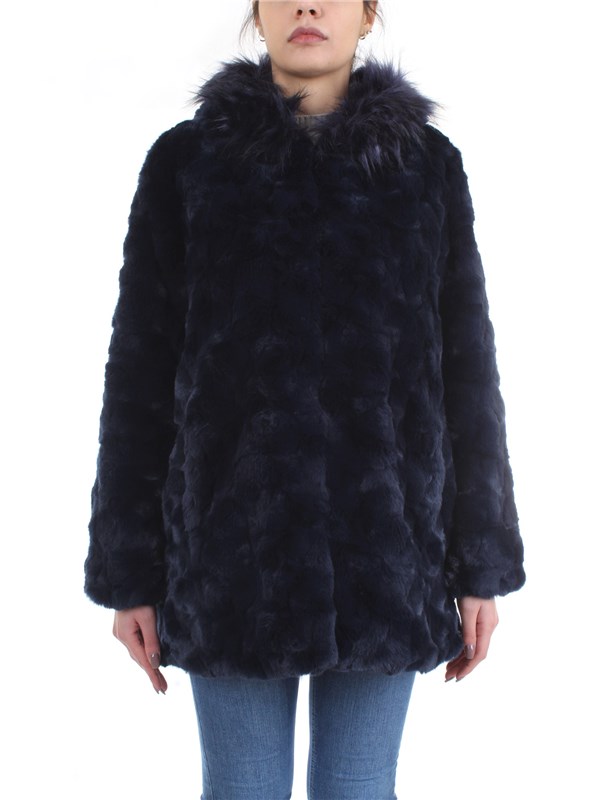 Meheran 18182 Blue Clothing Woman Overcoat Meheran 18182 Blue Clothing Woman Overcoat