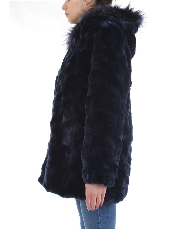 Meheran 18182 Blue Clothing Woman Overcoat