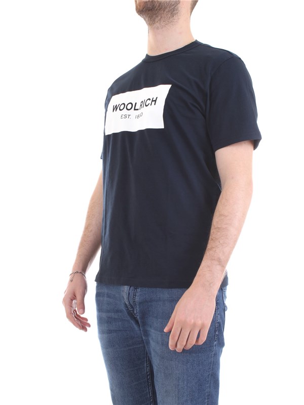 WOOLRICH CFWOTE0038MRUT1486 Blue Clothing Man T-Shirt/Polo