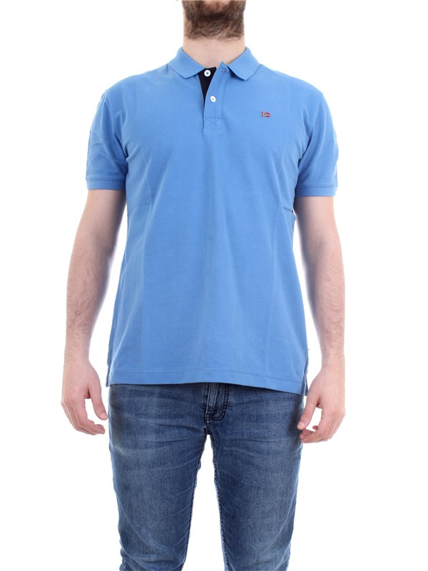 NAPAPIJRI N0YI8T Light blue Clothing Man Polo shirt NAPAPIJRI N0YI8T Light blue Clothing Man Polo shirt