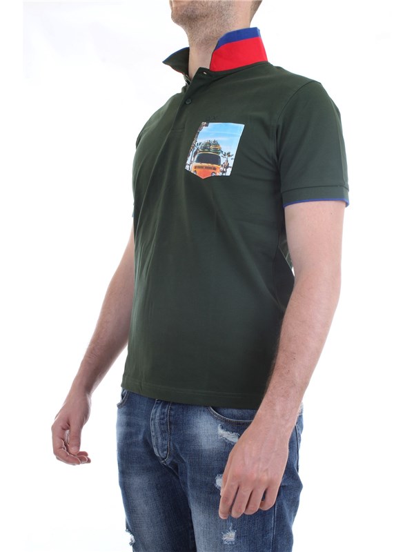 SUN68 A30118 Green Clothing Man Polo shirt
