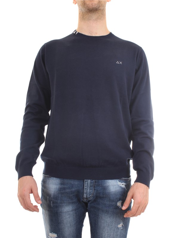 SUN68 K30101 Blue Clothing Man Pullover SUN68 K30101 Blue Clothing Man Pullover