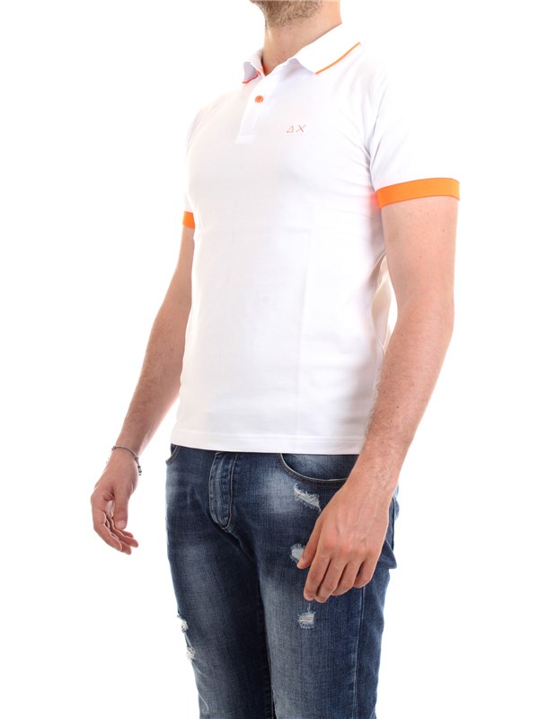 SUN68 A30114 Bianco Abbigliamento Uomo Polo