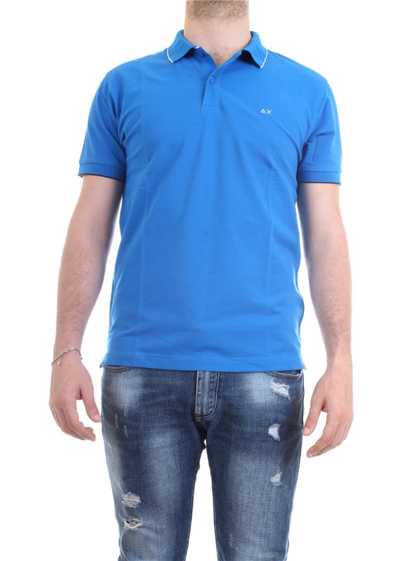 SUN68 A19106 Royal Clothing Man Polo shirt SUN68 A19106 Royal Clothing Man Polo shirt