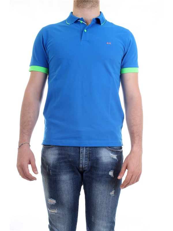 SUN68 A19117 Royal Clothing Man Polo shirt SUN68 A19117 Royal Clothing Man Polo shirt