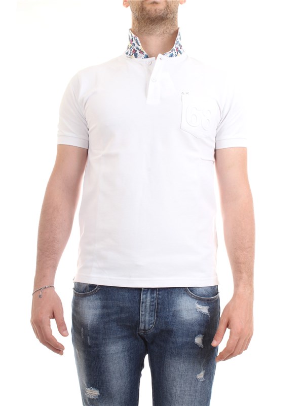 SUN68 A19105 White Clothing Man Polo shirt SUN68 A19105 White Clothing Man Polo shirt