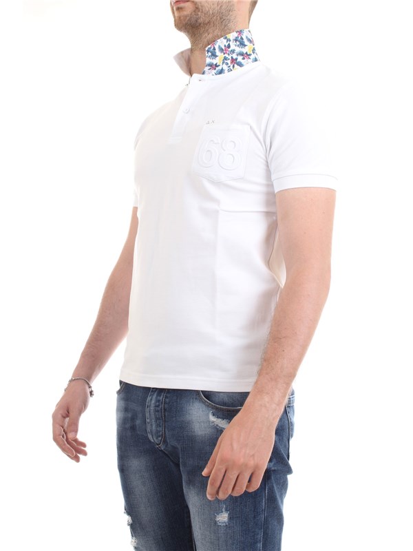SUN68 A19105 White Clothing Man Polo shirt