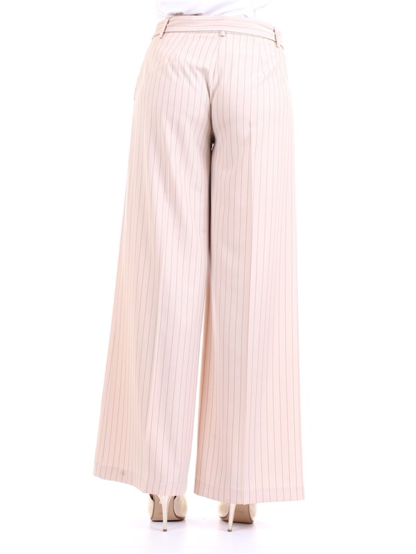 LANACAPRINA PF2209 Latte Abbigliamento Donna Pantaloni