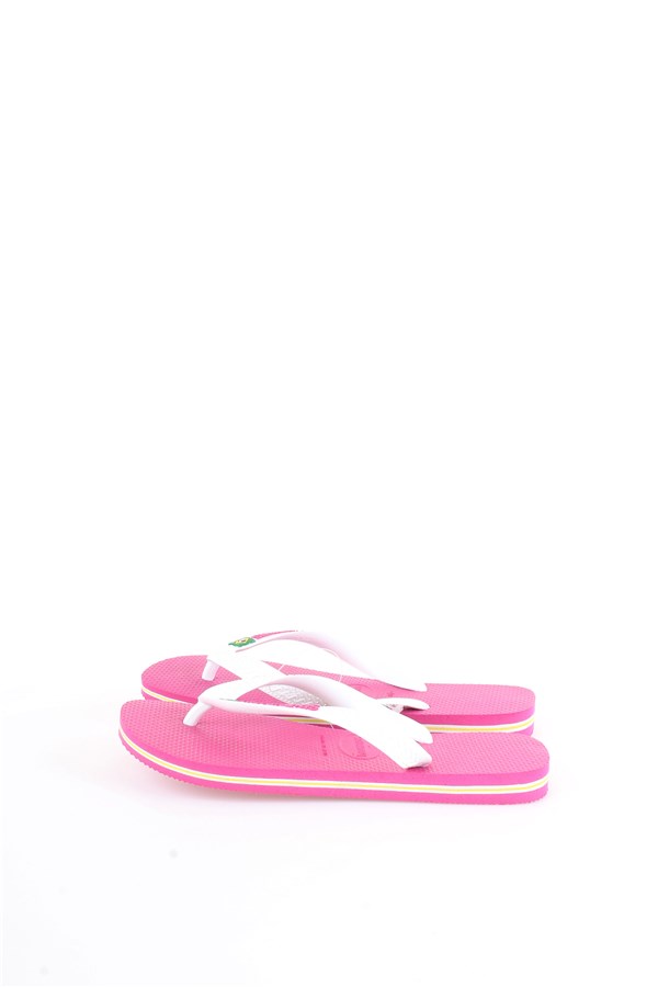 HAVAIANAS H BRASIL LOGO Pink Shoes Unisex Thongs