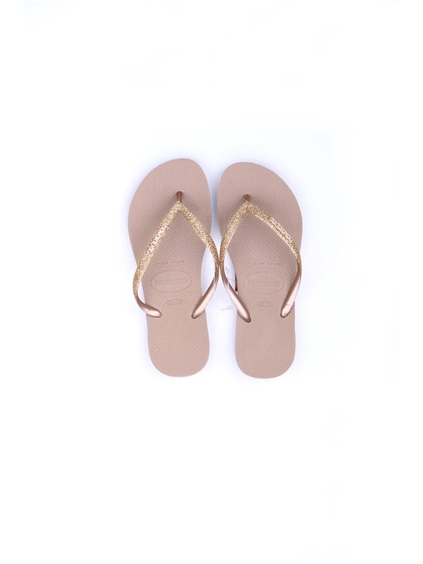 HAVAIANAS H SLIM GLITTER Gold Shoes Woman Thongs HAVAIANAS H SLIM GLITTER Gold Shoes Woman Thongs