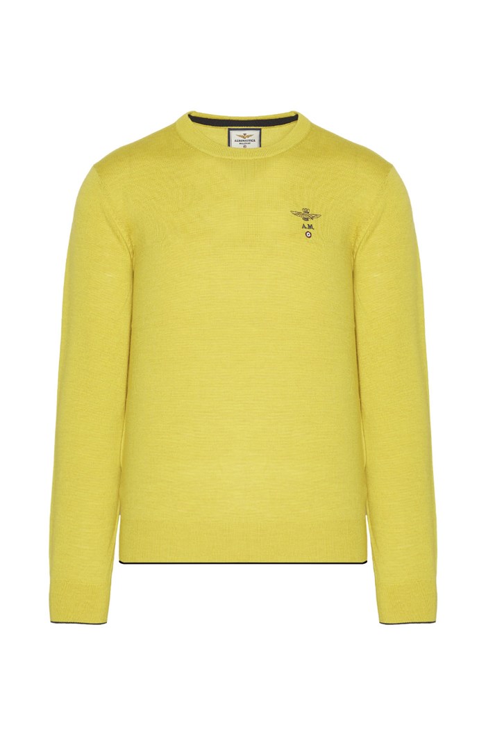 AERONAUTICA MILITARE 232MA1388L415 Giallo Abbigliamento Uomo Maglioni