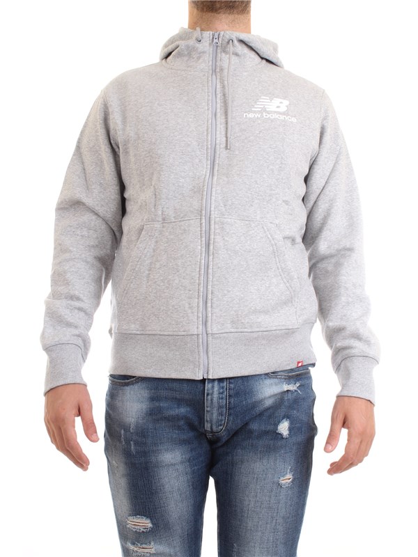 NEW BALANCE MJ03580 Grey Clothing Man Sweater NEW BALANCE MJ03580 Grey Clothing Man Sweater