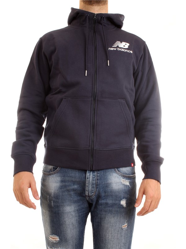 NEW BALANCE MJ03580 Blue Clothing Man Sweater NEW BALANCE MJ03580 Blue Clothing Man Sweater
