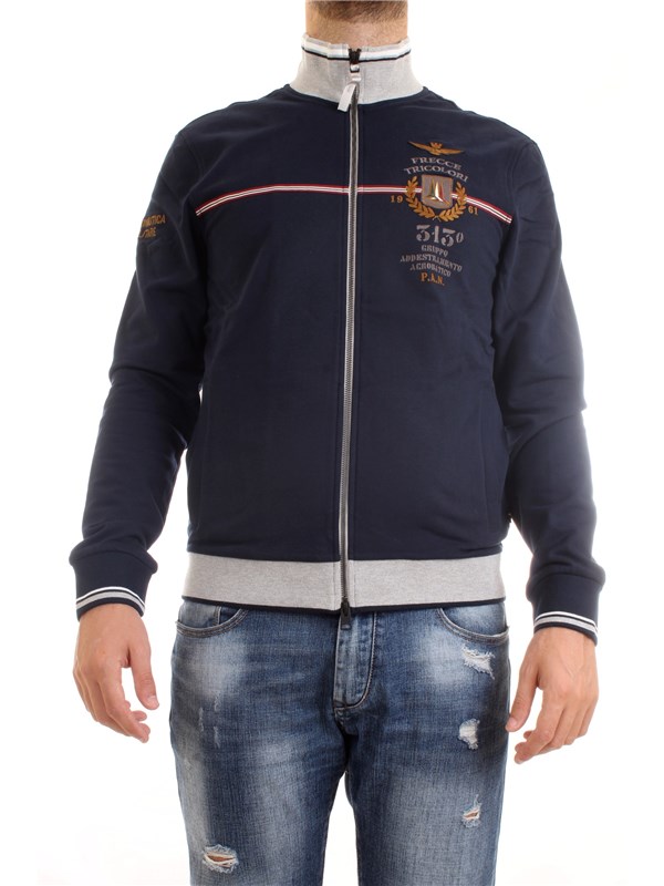 AERONAUTICA MILITARE 202FE1578F418 Blue Clothing Man Sweater AERONAUTICA MILITARE 202FE1578F418 Blue Clothing Man Sweater