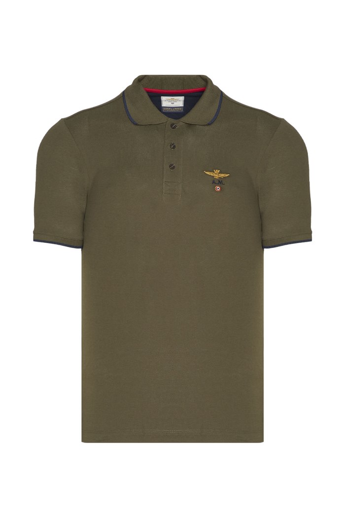 AERONAUTICA MILITARE 231PO1308P82 Green Clothing Man Polo shirt AERONAUTICA MILITARE 231PO1308P82 Green Clothing Man Polo shirt