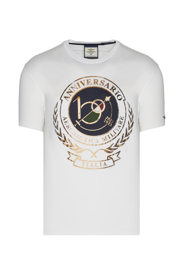 AERONAUTICA MILITARE 231TS2118J594 Latte Abbigliamento Uomo T-Shirt