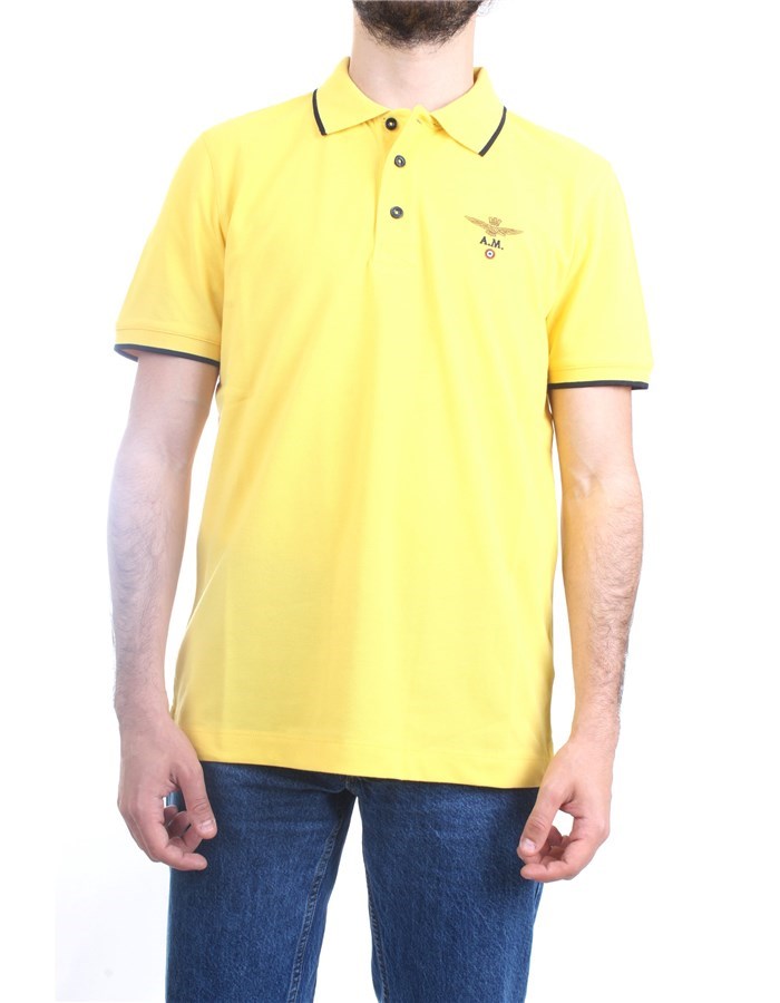 AERONAUTICA MILITARE 241PO1308P82 Yellow Clothing Man Polo shirt AERONAUTICA MILITARE 241PO1308P82 Yellow Clothing Man Polo shirt