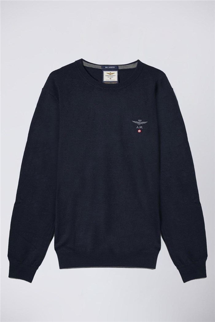 AERONAUTICA MILITARE 242MA1388L415 Blue Clothing Man Sweater