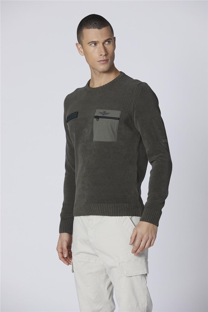 AERONAUTICA MILITARE 242MA1515L539 verdone Abbigliamento Uomo Pullover