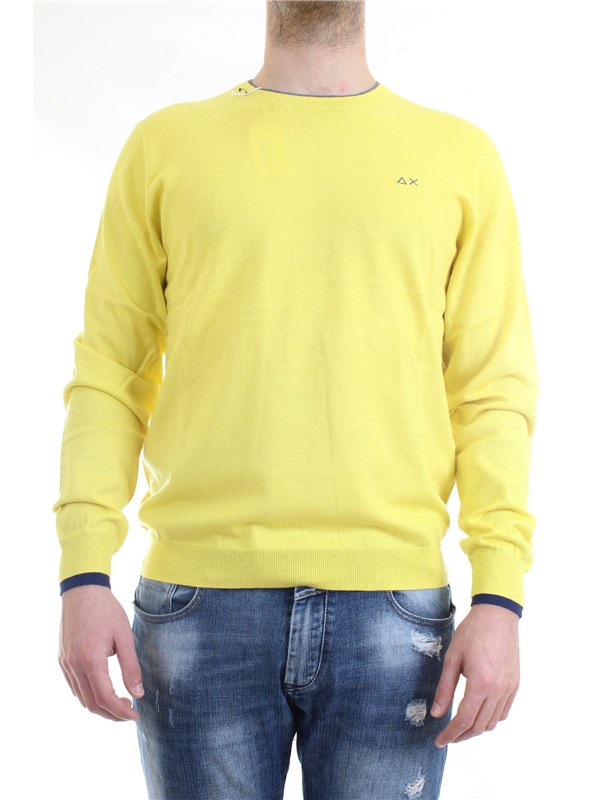 SUN68 K40105 Yellow Clothing Man Sweater