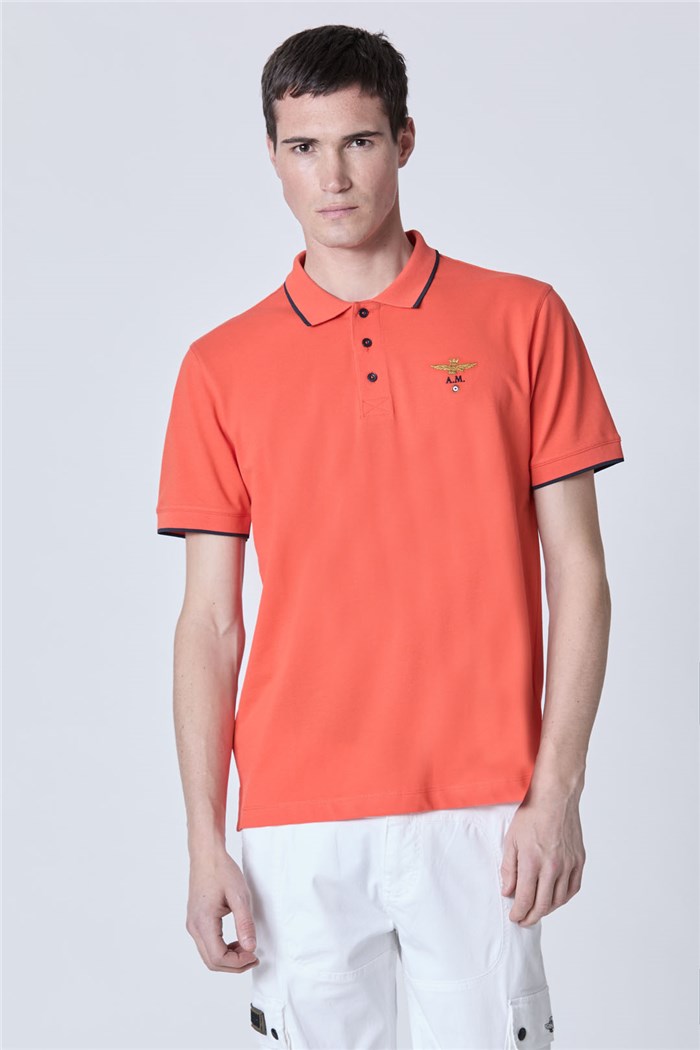AERONAUTICA MILITARE 251PO1308P82 Arancione Abbigliamento Uomo Polo AERONAUTICA MILITARE 251PO1308P82 Arancione Abbigliamento Uomo Polo
