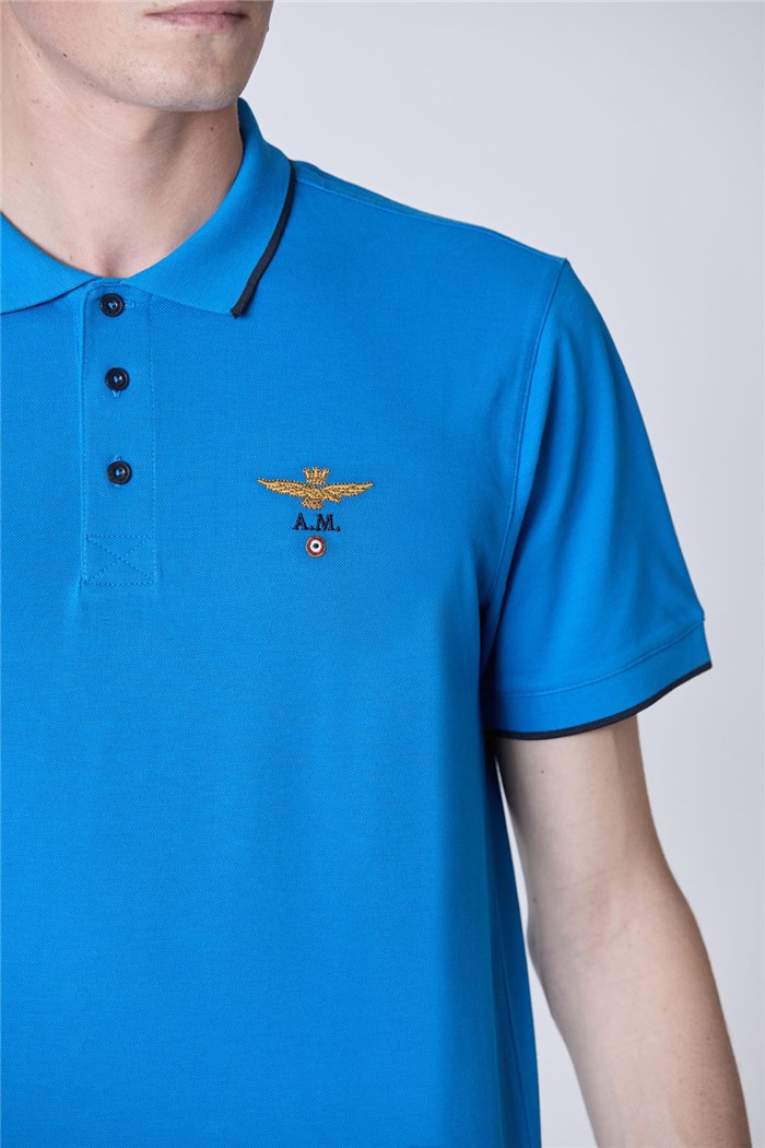 AERONAUTICA MILITARE 251PO1308P82 Azzurro Abbigliamento Uomo Polo