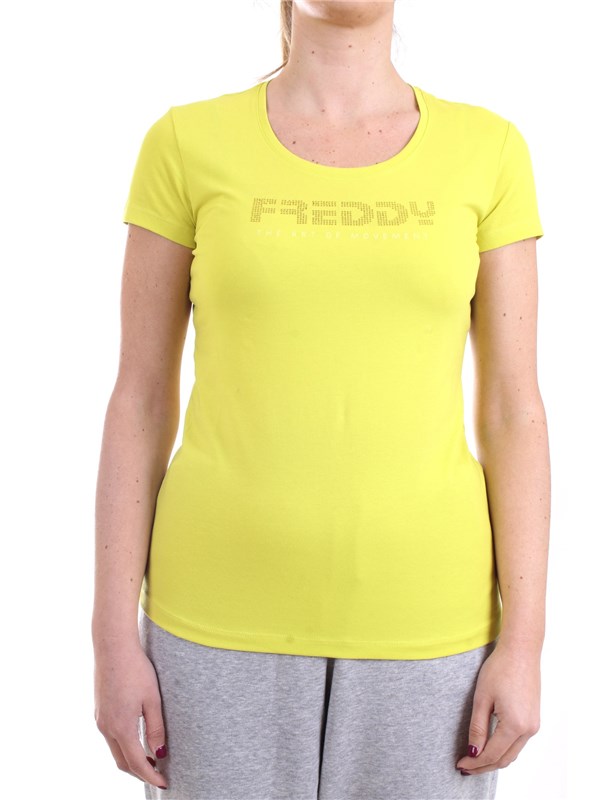 FREDDY S1WBCT1 Yellow Clothing Woman T-Shirt/Polo FREDDY S1WBCT1 Yellow Clothing Woman T-Shirt/Polo