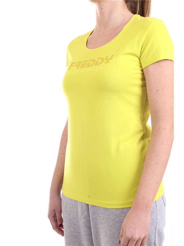 FREDDY S1WBCT1 Yellow Clothing Woman T-Shirt/Polo