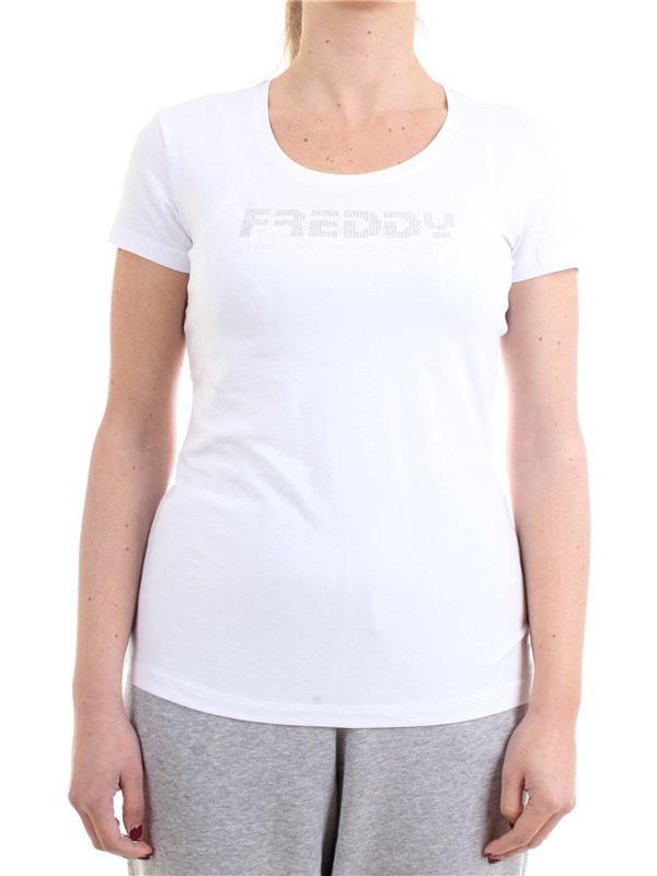 FREDDY S1WBCT1 White Clothing Woman T-Shirt/Polo
