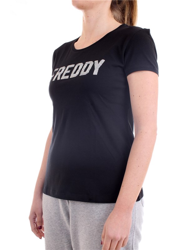 FREDDY S1WCLT1 Black Clothing Woman T-Shirt/Polo