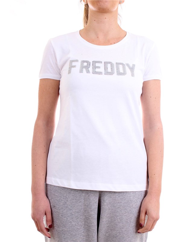 FREDDY S1WCLT1 Bianco Abbigliamento Donna T-Shirt