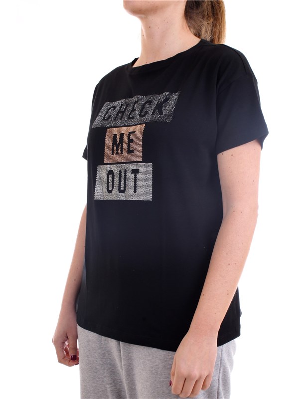 FREDDY S1WSDT5 Black Clothing Woman T-Shirt/Polo