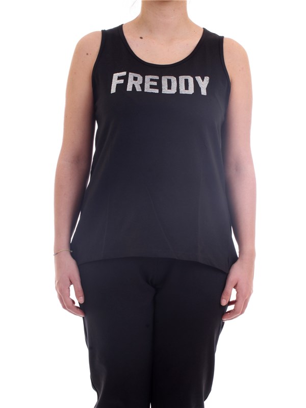 FREDDY S1WCLK2 Nero Abbigliamento Donna Canotte