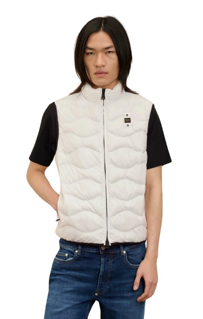Blauer 25SBLUX02230 005958 Bianco Abbigliamento Uomo Gilet
