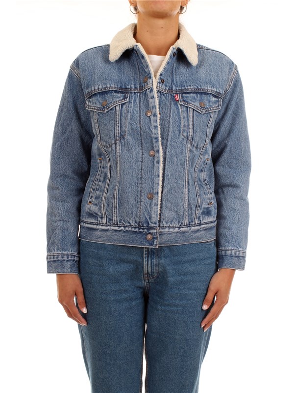 LEVI'S 36137-0005 Light blue Clothing Woman Jacket LEVI'S 36137-0005 Light blue Clothing Woman Jacket