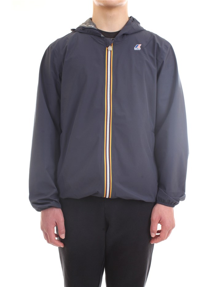 K-WAY K00BBV0 Blue Clothing Man Jacket K-WAY K00BBV0 Blue Clothing Man Jacket