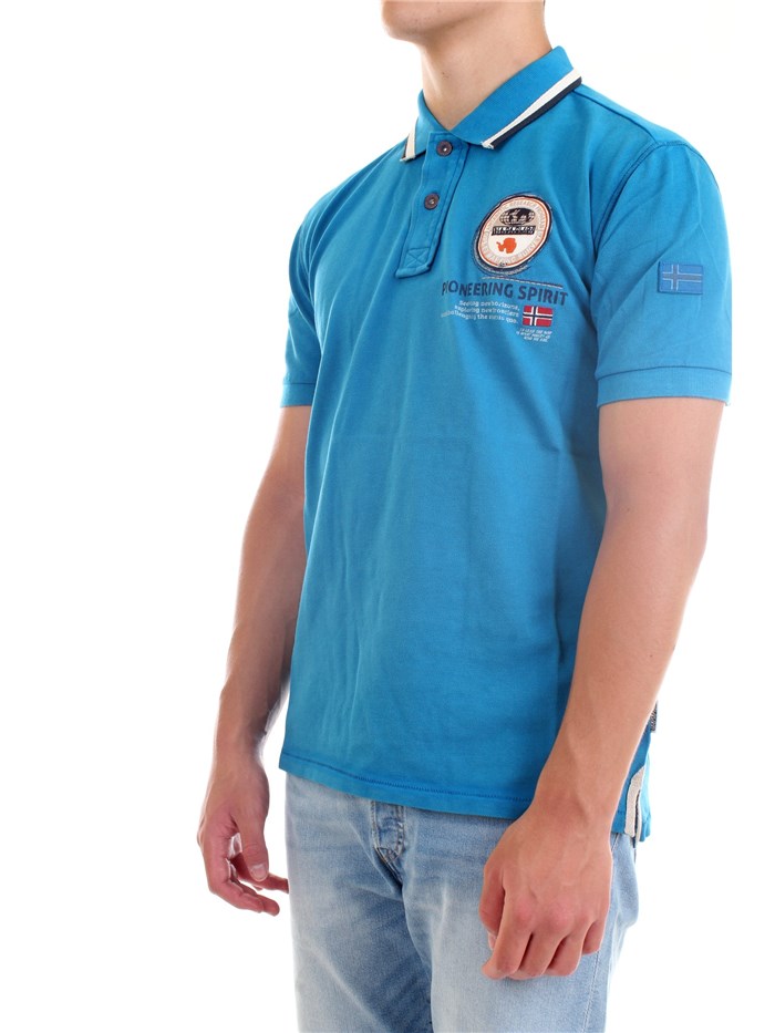 NAPAPIJRI NP0A4F6D Light blue Clothing Man Polo shirt
