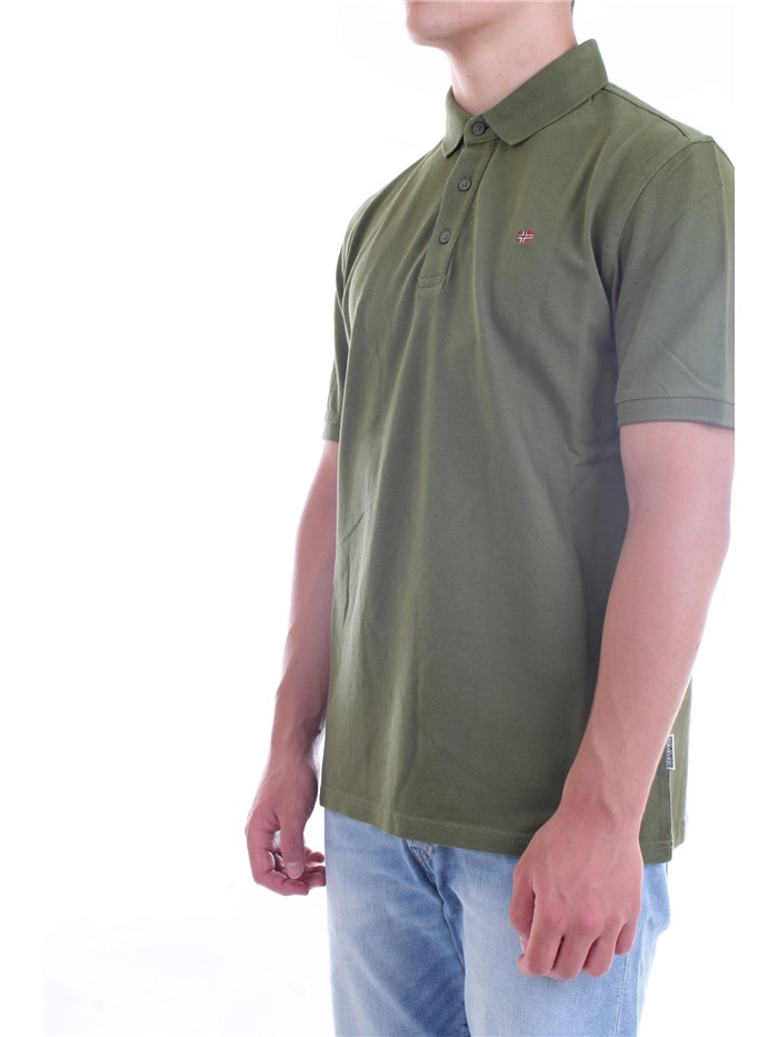NAPAPIJRI NP0A4FUO Green Clothing Man Polo shirt
