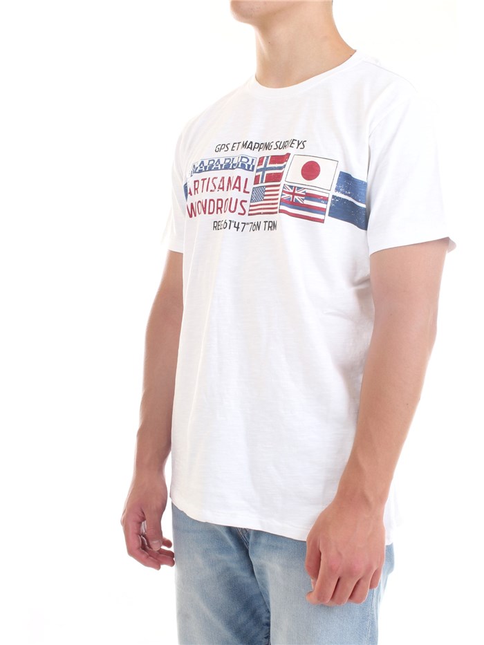 NAPAPIJRI NP0A4F6J White Clothing Man T-Shirt/Polo