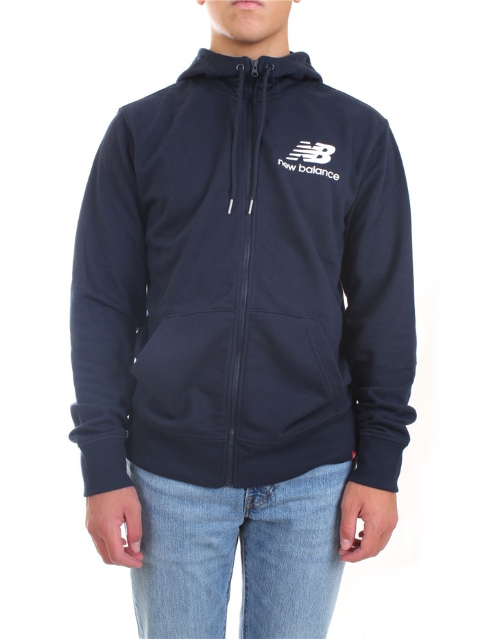 NEW BALANCE MJ3558 Blue Clothing Man Sweater NEW BALANCE MJ3558 Blue Clothing Man Sweater