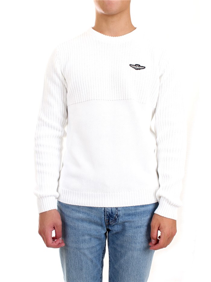 AERONAUTICA MILITARE 212MA1280L409 White Clothing Man Sweater AERONAUTICA MILITARE 212MA1280L409 White Clothing Man Sweater