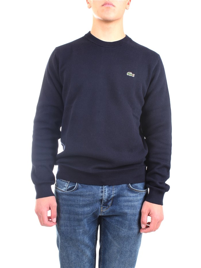 Lacoste AH1964 00 Blue Clothing Man Sweater Lacoste AH1964 00 Blue Clothing Man Sweater