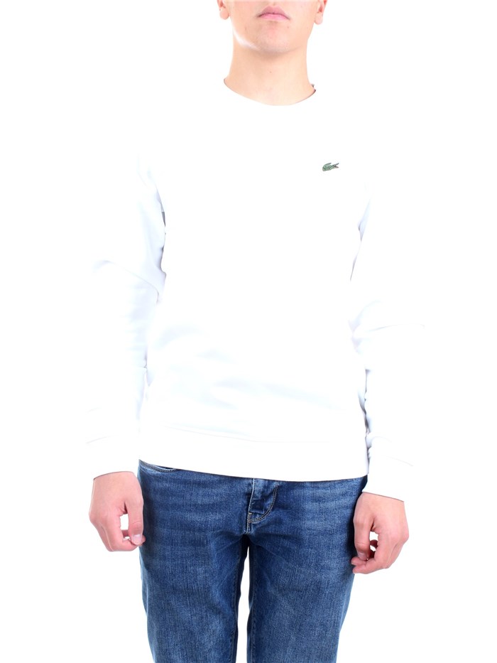 Lacoste SH1505 00 White Clothing Man Sweater Lacoste SH1505 00 White Clothing Man Sweater