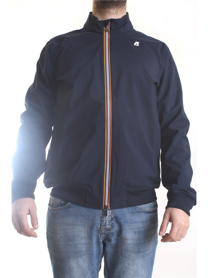 K-WAY K111PSW Blue Clothing Man Jacket K-WAY K111PSW Blue Clothing Man Jacket